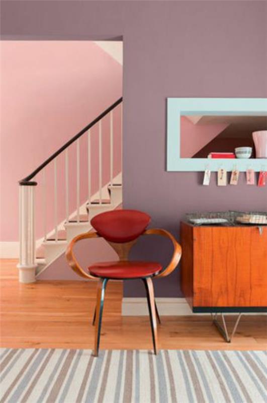 ιδέες διαβίωσης για σκάλες σαλόνι χρώματα σχεδιασμός τοίχου σε συνδυασμό