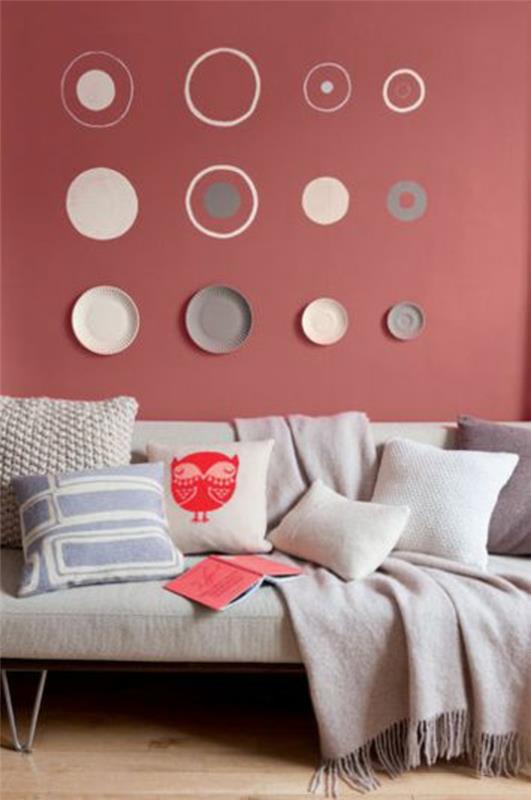 σαλόνι ιδέες σαλόνι χρώματα κύκλοι σχεδιασμού τοίχων