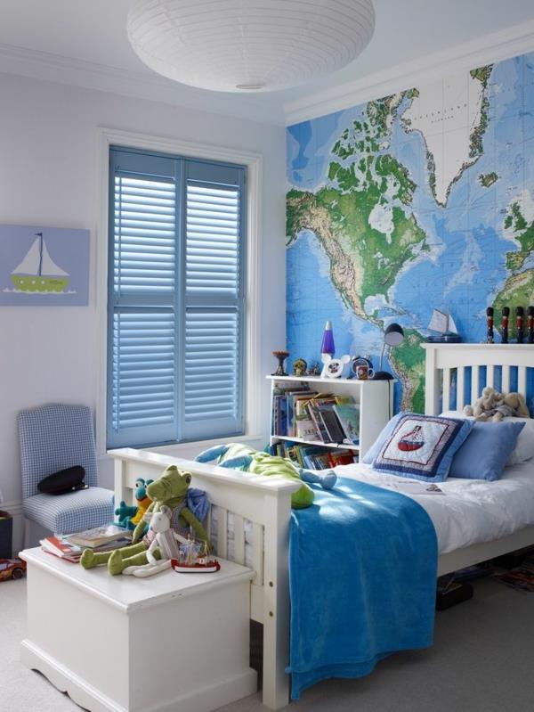 ζωντανές ιδέες παιδικό δωμάτιο ρολά ρολά μπλε