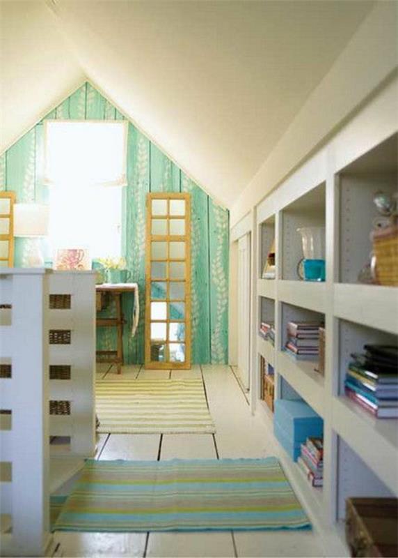 ιδέες διαβίωσης μικρό δωμάτιο ενσωματωμένη ντουλάπα με οροφή αποθήκης