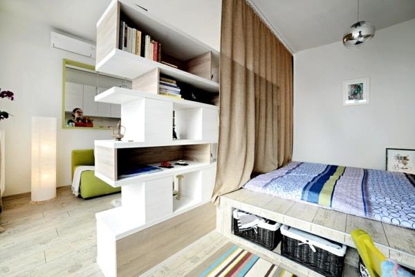 ιδέες διαβίωσης ράφια σύστημα κρεβάτι αποθήκη καναπές
