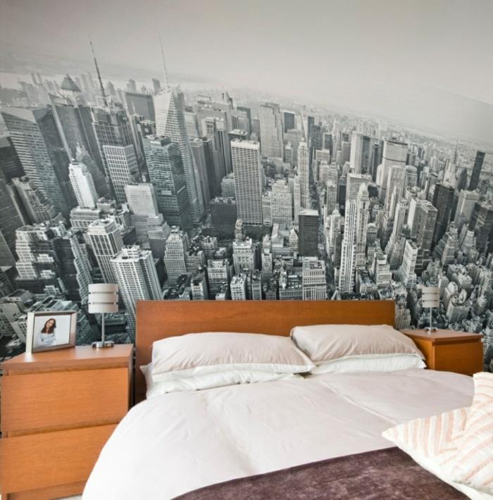 ζωντανές ιδέες κρεβατοκάμαρα φωτογραφία ταπετσαρία προφορά τοίχο vintage κρεβάτι κεφαλάρι