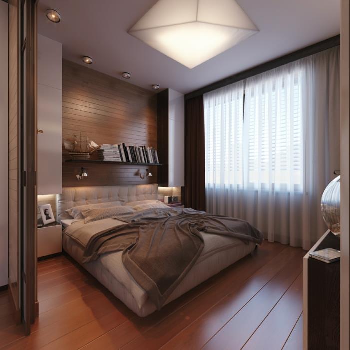 ιδέες διαβίωσης υπνοδωμάτιο μικρό υπνοδωμάτιο με φώτα τοίχου