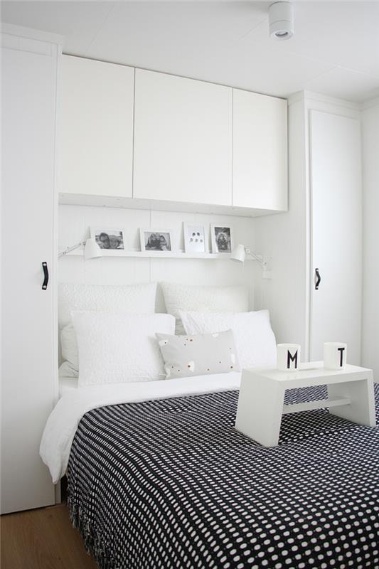 ιδέες διαβίωσης υπνοδωμάτιο λευκοί τοίχοι λευκά έπιπλα τόνους