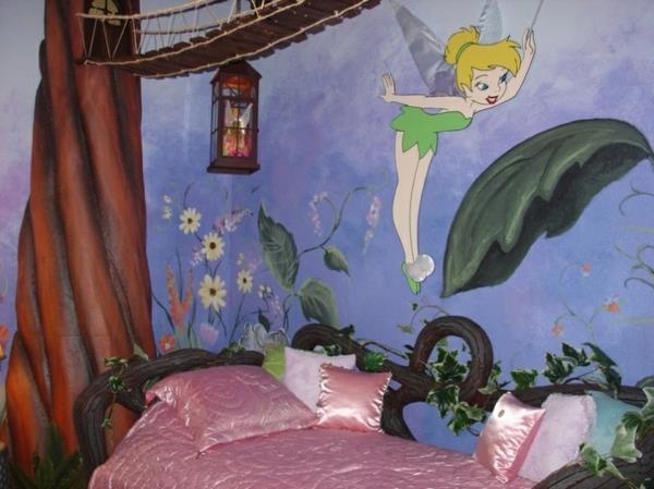 ζωγραφική τοίχου παιδικό δωμάτιο tinkerbell δάσος