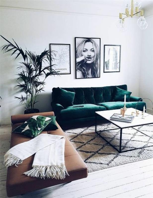 ιδέες σαλονιού σαλόνι καφέ καναπές κρεβάτι και πράσινος καναπές καθιστικού