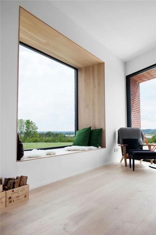 ιδέες διαβίωσης σαλόνι παγκάκι περβάζι παράθυρο άνετο