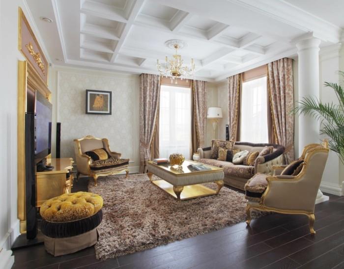 σαλόνι ιδέες σαλόνι κλασικό σαλόνι με καφέ χαλί και χρυσά στοιχεία