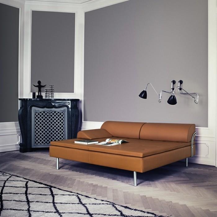 ιδέες σαλόνι σαλόνι μοντέρνο κρεβάτι σε καφέ