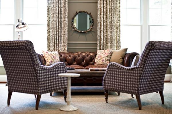 σαλόνι επικαλυμμένα έπιπλα σαλόνι καναπές αγγλικό στιλ χρώμα τοίχου γκρι