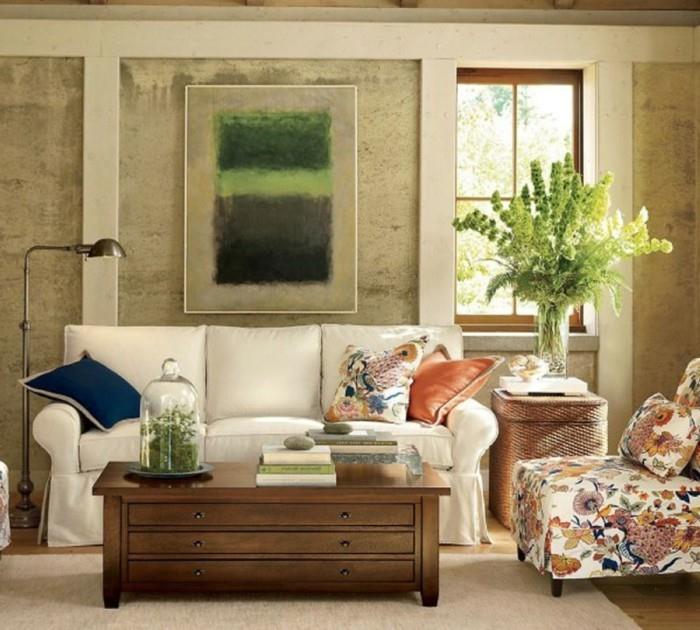 ιδέες διαβίωσης σαλόνι καναπές floral πολυθρόνα