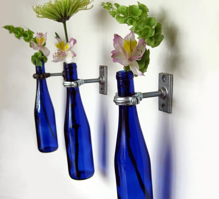 σπιτικές ιδέες για να φτιάξετε μόνοι σας μπουκάλια κρασιού επαναχρησιμοποίηση τοίχου αγγείων