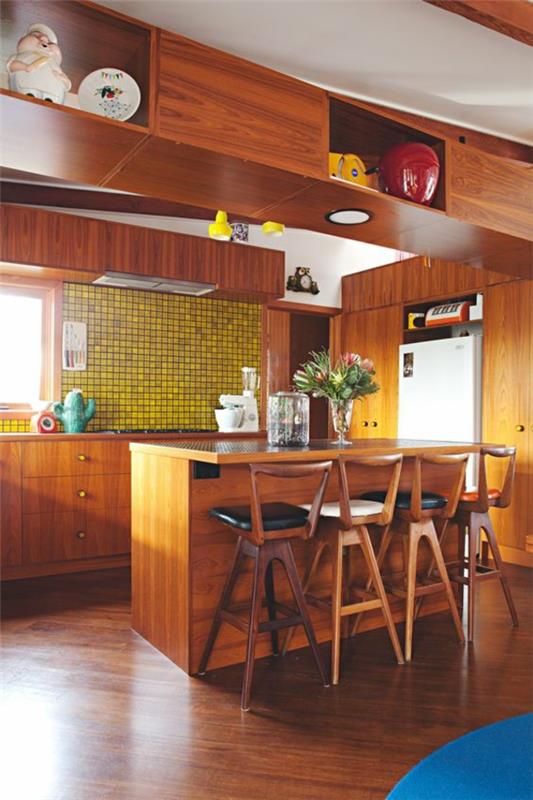 δημιουργήστε κουζίνα-σαλόνι φρέσκο ​​χρώμα τόνους λειτουργική ανοιχτή κουζίνα
