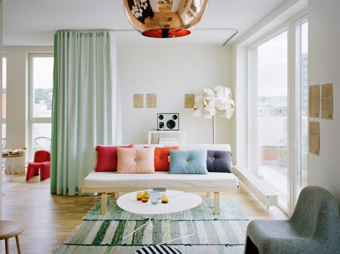 σαλόνι σχεδιασμός σαλόνι δρομέας χαλί ρίξτε μαξιλάρια καναπέ στρογγυλό βοηθητικό τραπέζι