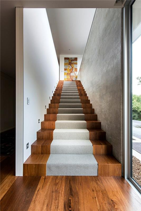 τάσεις ζωής ζωντανές ιδέες σκάλα ξύλινος δρομέας διακόσμηση τοίχου διάδρομος
