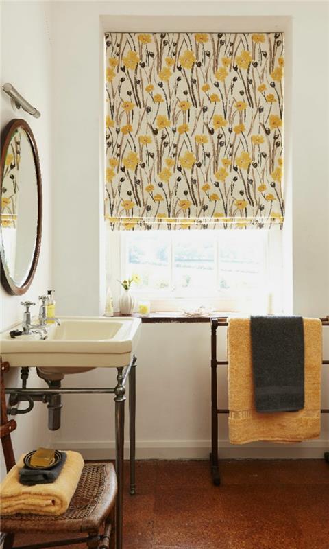 διακοσμήστε διαμέρισμα μπάνιο ρωμαϊκό τυφλό μοτίβο φρέσκο ​​κίτρινο