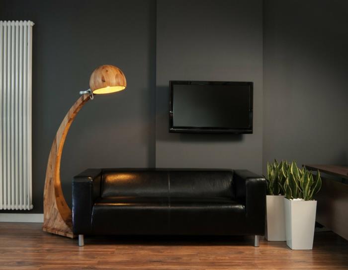 διακοσμήστε διαμέρισμα σαλόνι deco ιδέες φυτά δροσερό φωτιστικό δαπέδου