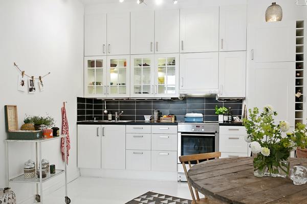 διαμέρισμα σκανδιναβικού σχεδιασμού κουζίνα επιπλωμένη πρόσοψη κουζίνας λευκό