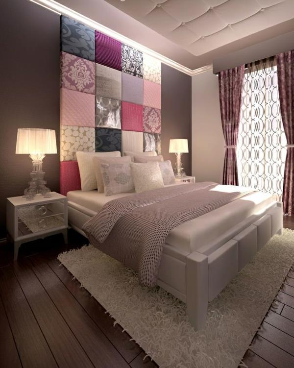 ιδέες σχεδιασμού διαμερίσματος κρεβατοκάμαρα κρεβάτι κεφαλάρι χρώματος
