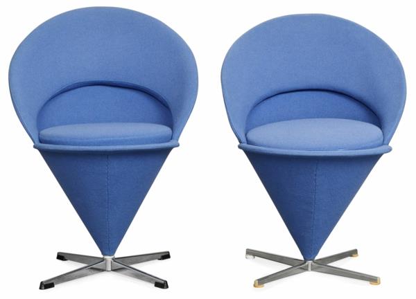 ιδέες σχεδιασμού διαμερισμάτων werner panton μπλε καρέκλες