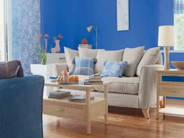 σαλόνι χρώμα σχεδιασμός μπλε καναπές έμπνευσης