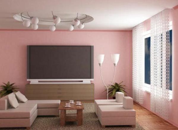 σαλόνι χρωματικό σχέδιο ροζ καθιστικό χρώμα τοίχου