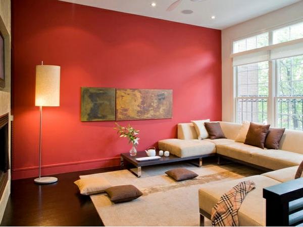 σαλόνι χρώμα τοίχου καστανό καφέ μπεζ κόκκινο καφέ σχέδιο σχεδίου