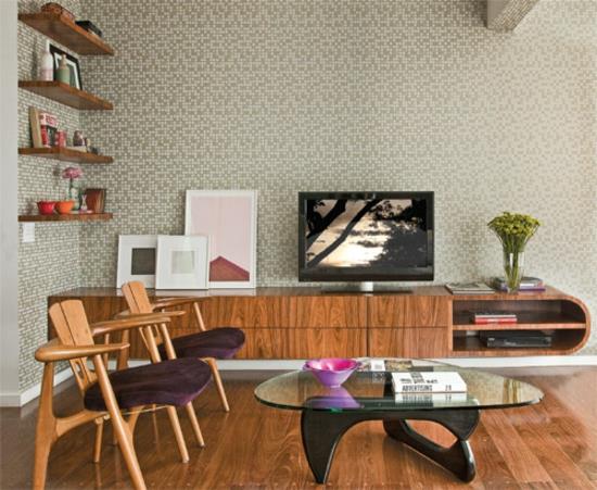 σαλόνι ιδέες σαλόνι ζωντανός τοίχος τηλεόραση ιδέες διακόσμησης τοίχου ταπετσαρία μοτίβο