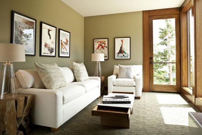 σαλόνι σχεδιασμός λευκός καναπές δροσερά επιτραπέζια φωτιστικά