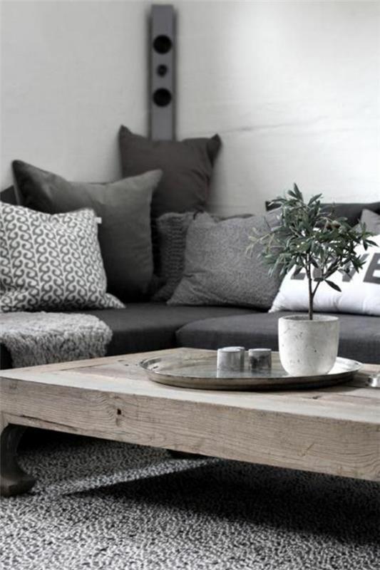 σαλόνι τραπεζάκι μασίφ ξύλινο σαλόνι ρουστίκ επίπλωση φυτών εσωτερικού χώρου