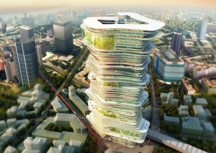 αρχιτεκτονική έργου ουρανοξύστη του μελλοντικού σύγχρονου κτιρίου του Λονδίνου