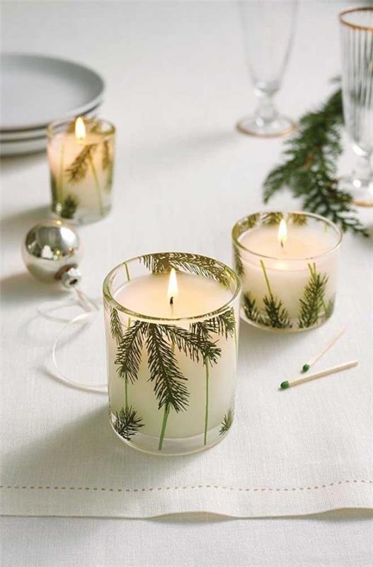 υπέροχα λευκά κεριά Χριστουγεννιάτικα κεριά