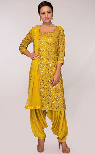 Geltonasis pandžabas Salwar Kameez