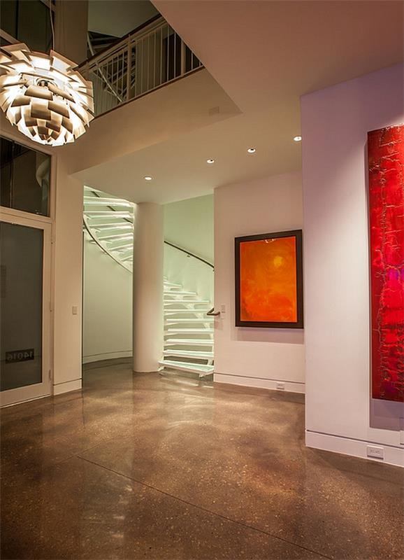 σύγχρονος διάδρομος σπιράλ σκάλα ζωγραφική τέχνη