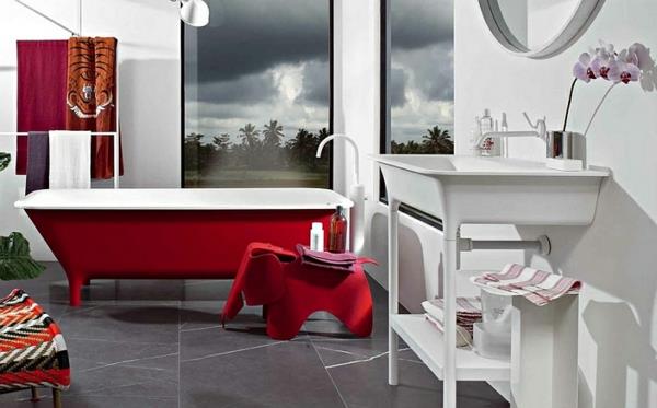 σύγχρονες ιδέες μπάνιου κόκκινες μπανιέρες