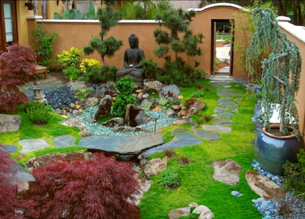 ο κήπος ζεν δημιουργεί πέτρες γλυπτικής του Βούδα