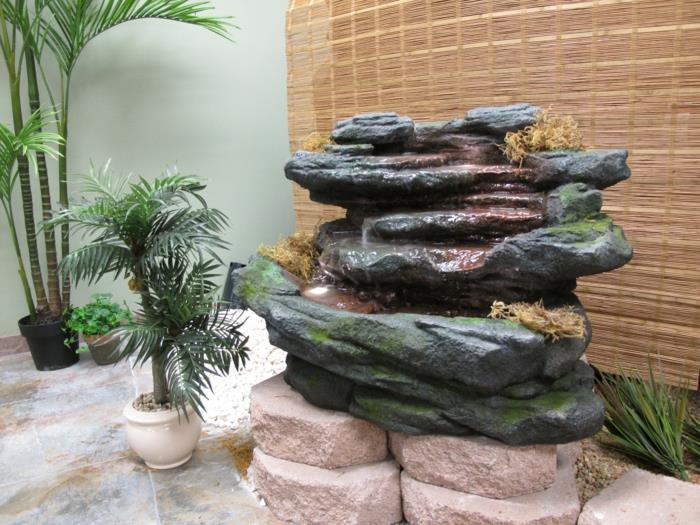 ντεκό συντριβάνι διακοσμητική φυσική εμφάνιση πέτρες βρύα