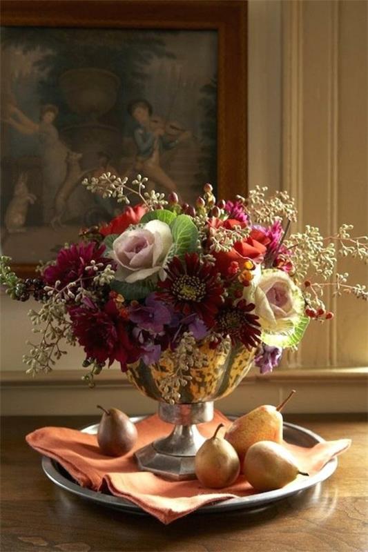 Διακοσμητικά λάχανο φθινοπωρινά λουλούδια φθινοπωρινές ρυθμίσεις διακοσμήσεις τραπεζιού