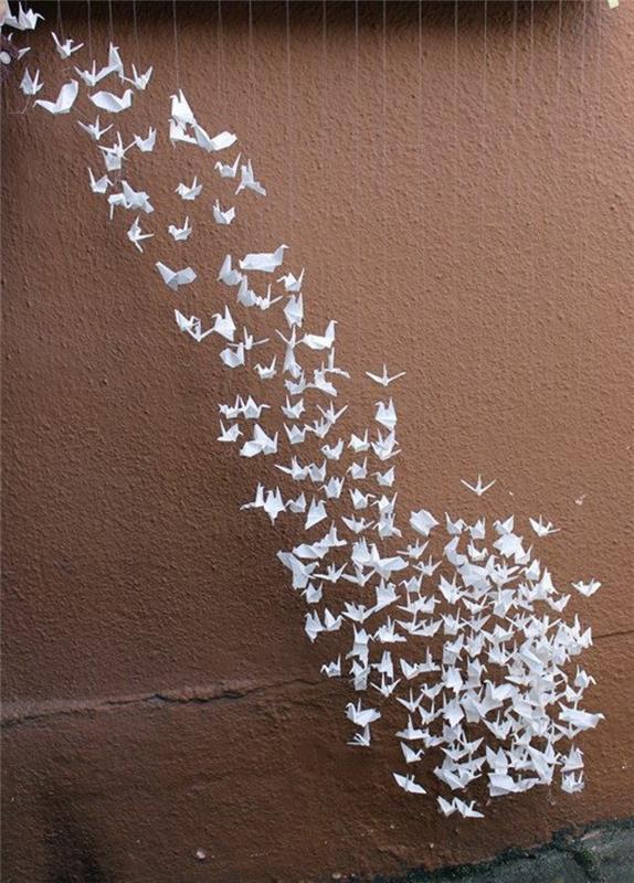 διακόσμηση δωματίου diy πουλιά origami φτιάξτε μόνοι σας