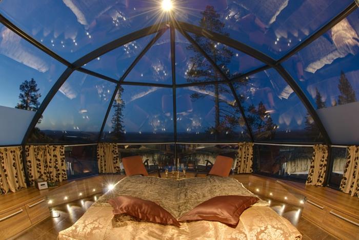 δωμάτιο διακοσμούν θέα γυάλινη οροφή Φινλανδία