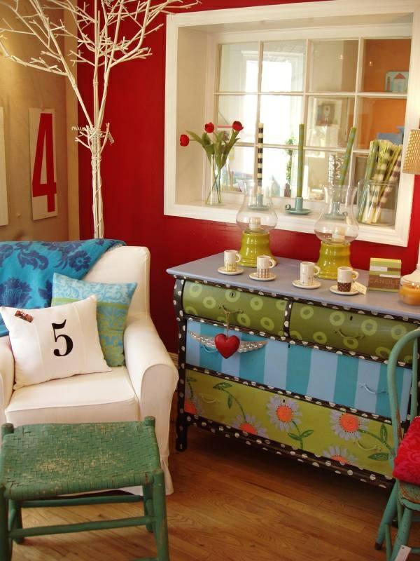 ιδέες χρώματος δωματίου κόκκινο και άσπρο τραπέζι σερβιρίσματος