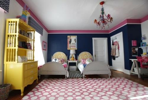 δωμάτιο παιδιών λευκό ροζ κίτρινο ιδέα εσωτερικό