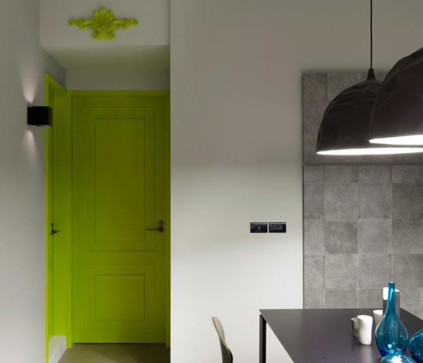 πόρτες δωματίων πράσινη κουζίνα μετάβασης