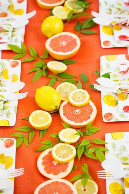 λεμόνια πορτοκάλια ιδέες διακόσμησης καλοκαιρινού τραπεζιού