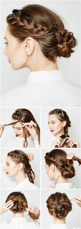 do-it-yourself pigtail updo