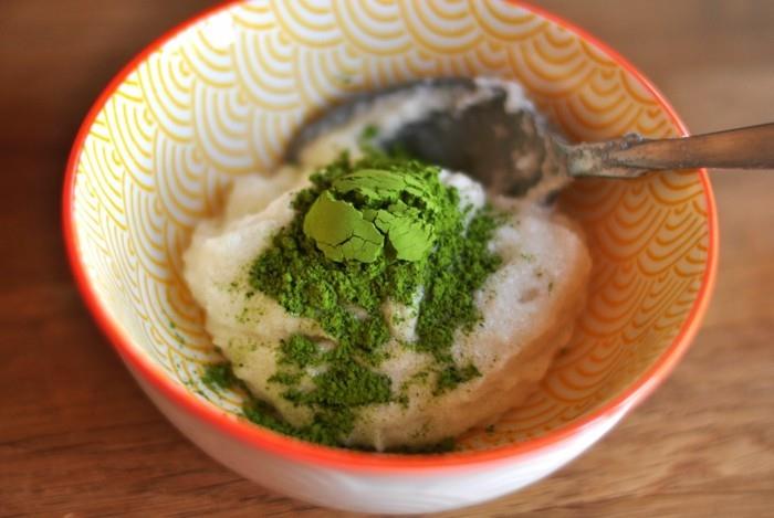 πίλινγκ ζάχαρης matcha για το πρόσωπο