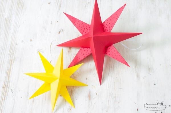 δύο τρισδιάστατα poinsettias tinker origami Χριστούγεννα