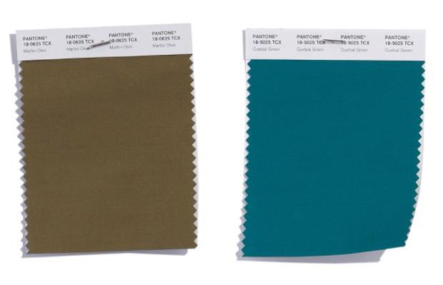 δύο πράσινα pantone τάση χρώματα τάσεις της μόδας